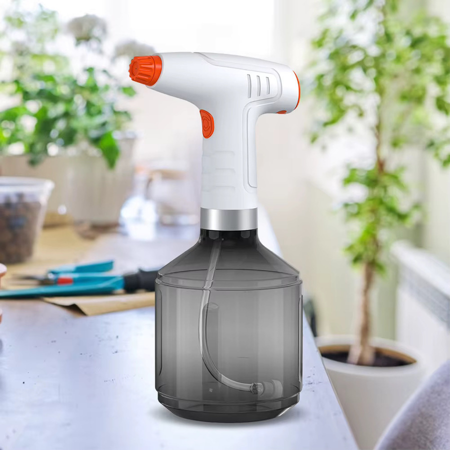 Alloet Automatischer Bewässerungszerstäuber mit 900 ml Volumen, USB wiederaufladbar, Bewässerungsflasche für den Haushalt mit 360 Grad drehbarer Düse, Schwarz/Grau - Bild 4