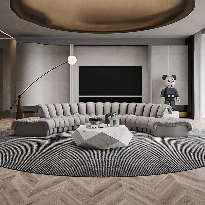De Sede DS 600 Snake Modulares Ecksofa in Weiß mit Lederbezug und Animal Print - Bild 3