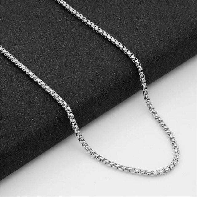 Wucifang Jewelry Halskette Edelstahl, weiß, 50-90cm, Herren - Bild 1
