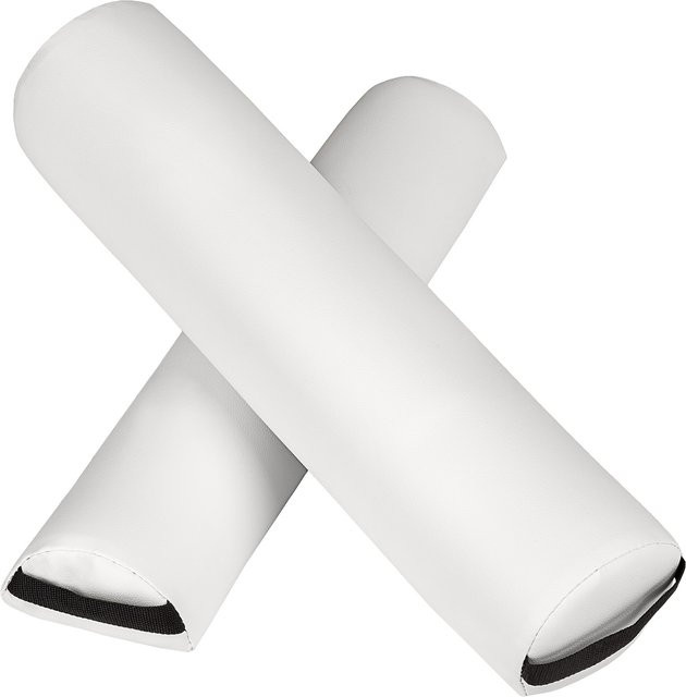 tectake Lagerungsrollen-Set aus Kunstleder in Weiß, B/H/T: 64 x 14 x 8 cm - Bild 1