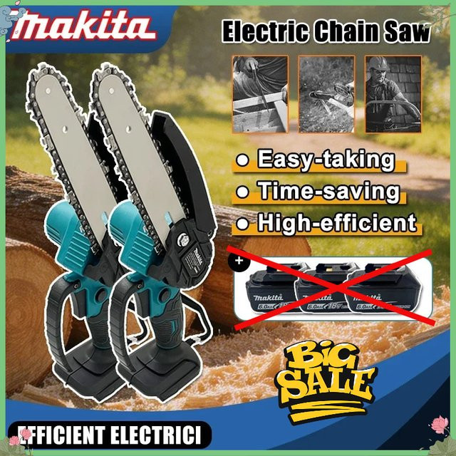 Makita 6-Zoll Akku-Kettensäge 18 V elektrische Handkettensäge für Garten und Holzbearbeitung - Bild 1