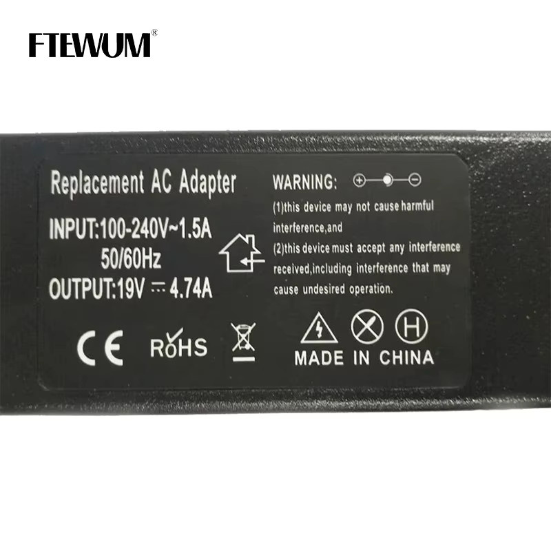 FTEWUM AC Laptop Ladegerät Power Adapter für Acer Aspire 5750G 5755G 5742G 5920G 7110 9300 E1-531 E1-571G, 19V 4,74A 90W, Schwarz, Stecker: 5,5 x 1,7 mm - Bild 3
