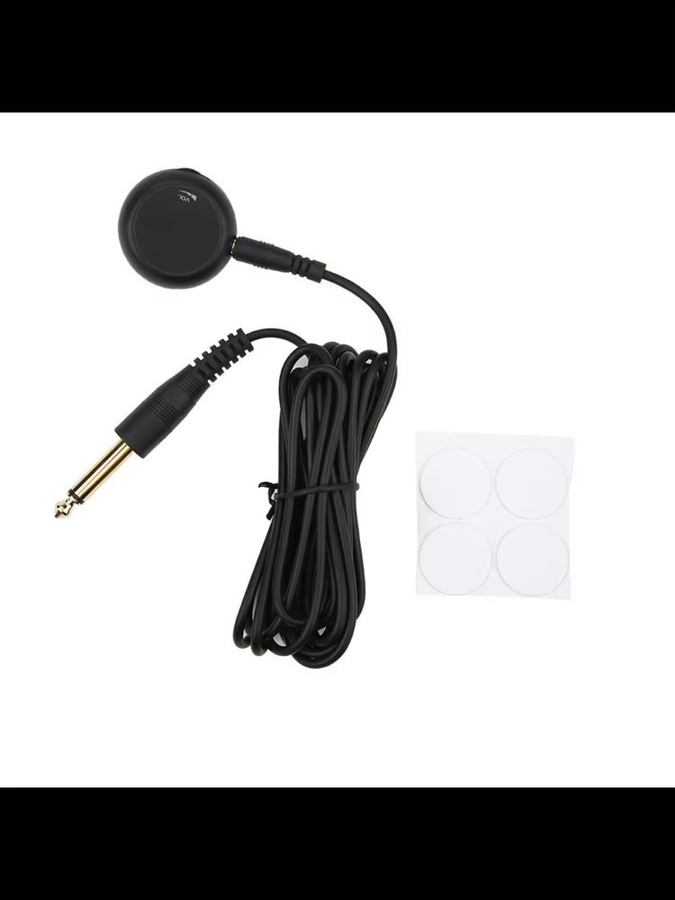 Swan Mini Piezo Kontakt Mikrofon Pickup Wandler für Akustische Gitarre, Violine und Ukulele in Schwarz - Bild 5