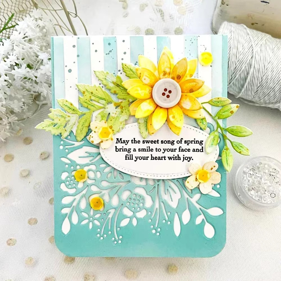 Metall-Stanzform Kirschklee Blumenrand Set in Multicolour für DIY Scrapbook und Papierarbeiten - Bild 1