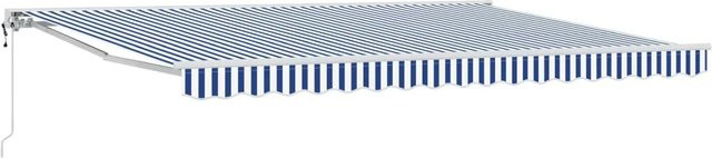 vidaXL Elektrische Ausziehbare Markise mit Fernbedienung, Blau und Weiß, B x H: 500 x 300 cm - Bild 1