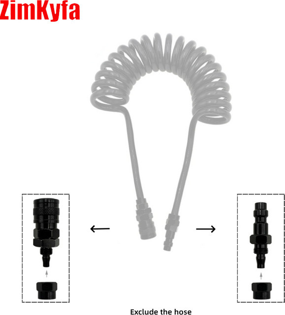 US-Foster HPA Schnellkupplungs-QD-Push-In-Stecker 23-2 männlich und 2302 weiblich für pneumatische Werkzeuge passend für Schläuche mit 6 mm bis 6,35 mm Außendurchmesser - Bild 1