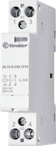 Finder Installationsschütz 22.72.0.012.1310 mit 2 Schließern, 230 V/AC - 400 V/AC, Weiß - Bild 1