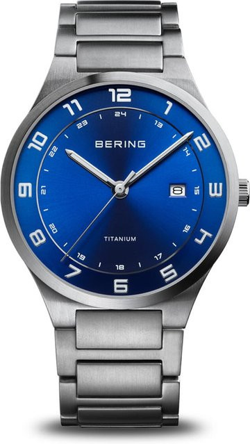 Bering Herrenuhr Titanium, Quarz, Blau, 39 mm, 10 ATM - Bild 1