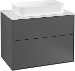 Villeroy & Boch Waschtischunterschrank Finion mit Wandbeleuchtung und integrierter Beleuchtung, Farbe: Weiß/Grau, B/T/H: 80 x 60,3 x 50,1 cm - Bild 1
