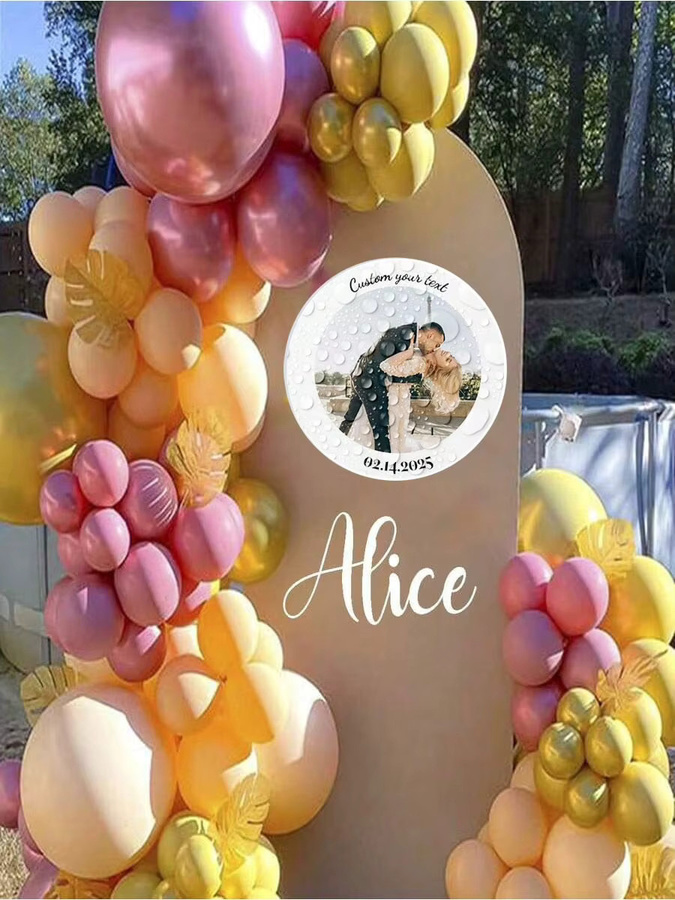 Personalisierte Foto-Aufkleber aus wasserfestem PVC in Mehrfarben für Hochzeiten und Geburtstage - Bild 2