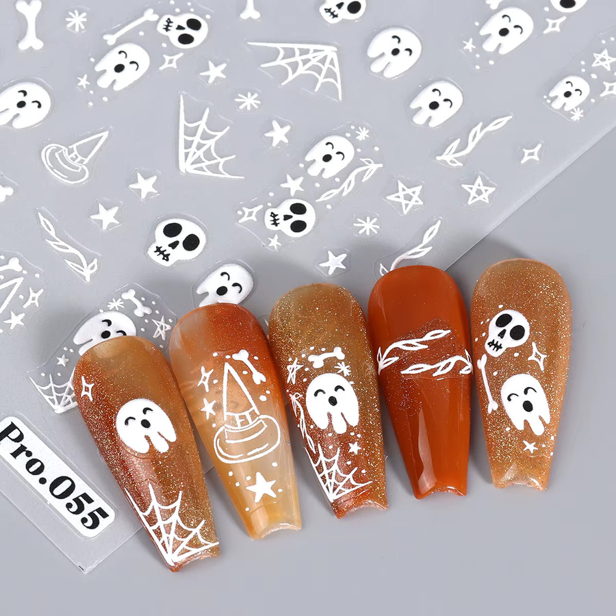 SWEET TREND Nagelaufkleber Halloween Geist Kürbis Matt, 4 Stück, Unisex - Bild 4
