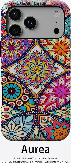 Potdemiel Aurea Case Matte Bumper MagSafe Schutzhülle für iPhone mit Mandala Boho Design in Multicolour - Bild 1