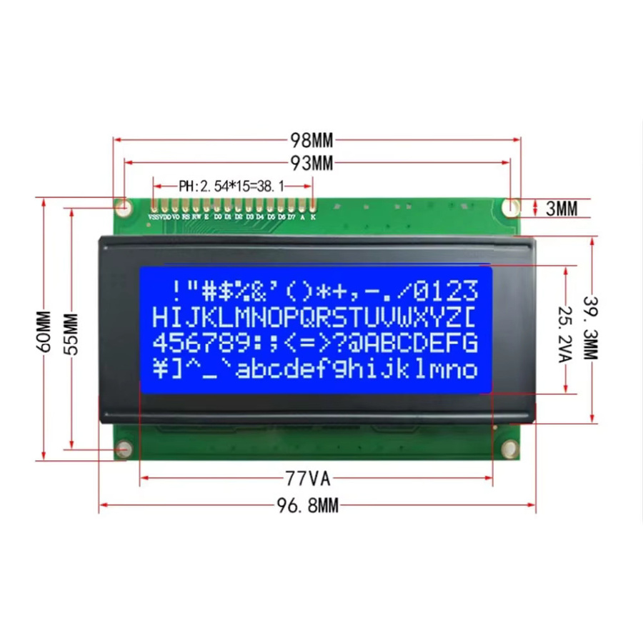 LCD 2004 Display 20x4 Zeichen Bildschirm mit SPLC780D Modul in Blau/Gelb oder Grün/Weiß von Jarhead - Bild 3