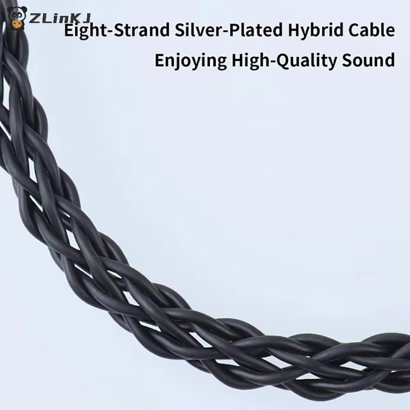 TRN Typ-C zu Typ-C DAC-Verstärker-Upgrade-Kabel HiFi-Adapter mit 8-adrigem versilbertem Kabel in Schwarz und Silber für TRN TE PRO und USB-C Geräte - Bild 5