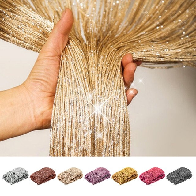 Willstar Glitzernder Türvorhang als Raumteiler in Silber, Gold oder Lila, Transparent mit Glanzquasten für Hochzeit und Party - Bild 1
