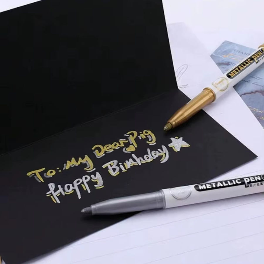 Gold- und Silber-Bastelstifte aus Metall für Acrylmalerei und DIY-Geschenkkarten - Bild 2