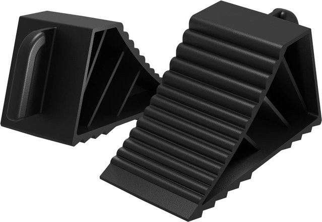 Wiltec Unterlegkeile Set aus Kunststoff in Schwarz, 2 Stück, B/H/T: 21 x 8,75 x 10 cm - Bild 1