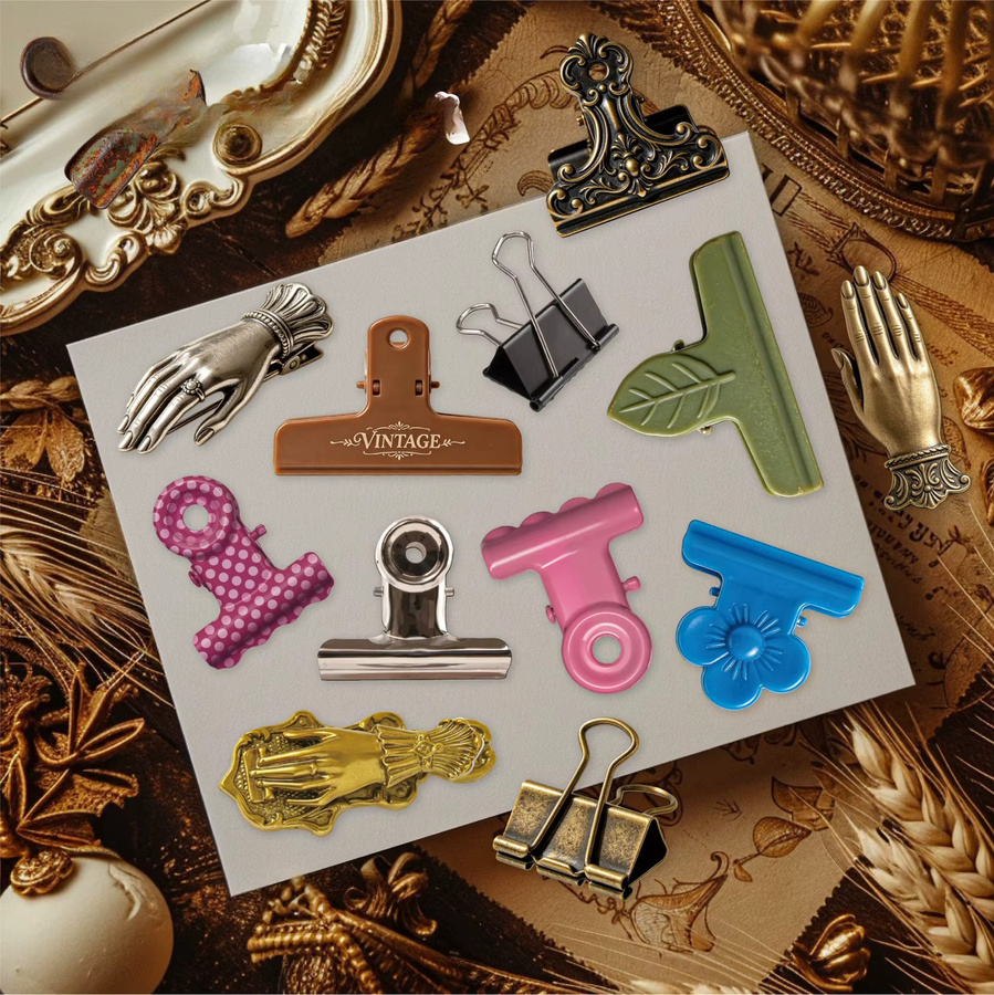 Vintage Landschaftsaufkleber im Clip-Design für DIY-Journaling und Scrapbooking, Mehrfarbig - Bild 3