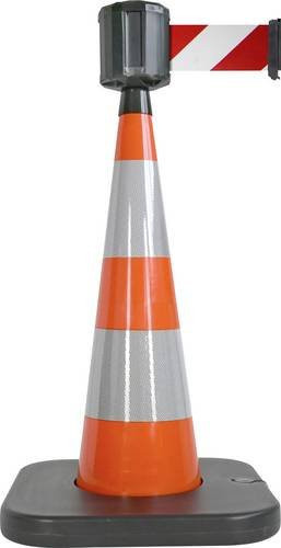 VISO RCX1100RB Leitkegel in Rot/Weiß mit 10m Gurt- oder Kettenlänge, Höhe: 100 cm, Durchmesser: 9 cm - Bild 1