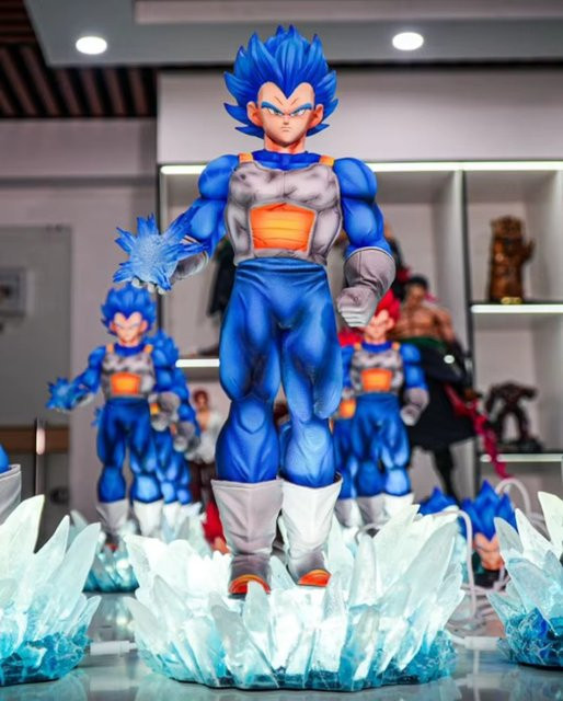JT Studio Dragon Ball Z Super Blue Vegeta Goku Doppelköpfige Statue, Actionfigur, Blau, Kunststoff - Bild 1