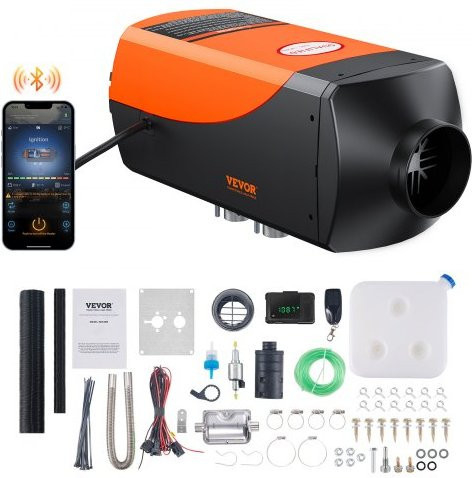 VEVOR Dieselstandheizung 12 V 5 kW mit LCD-Display, Fernbedienung und Bluetooth App-Steuerung, Orange - Bild 1