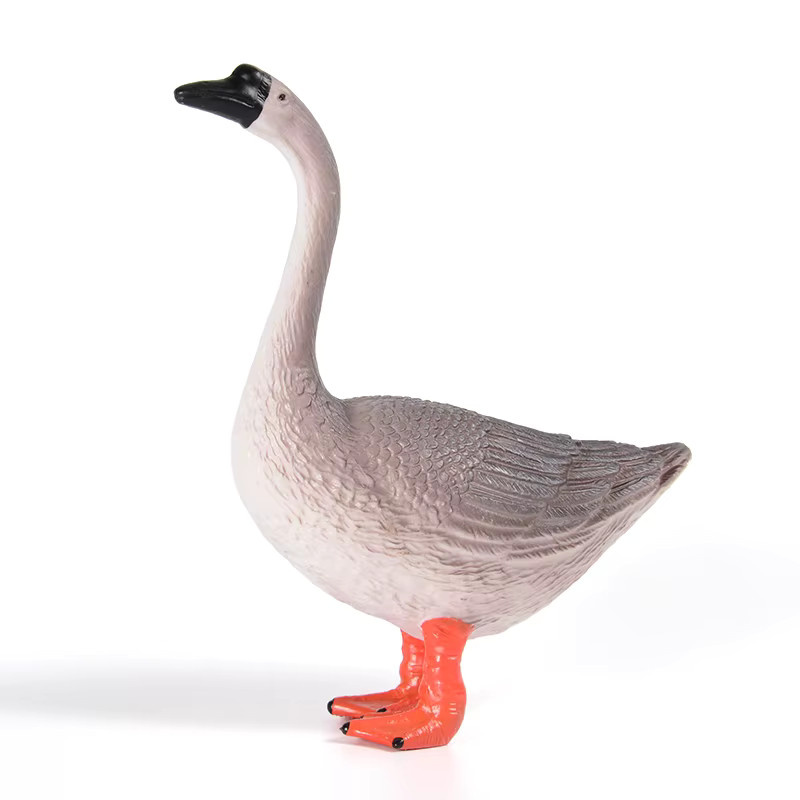 XIALIBAOMOWAN Gans-Actionfiguren, weißes und graues PVC-Miniatur-Bauernhoftier-Modell, Lernspielzeug - Bild 2
