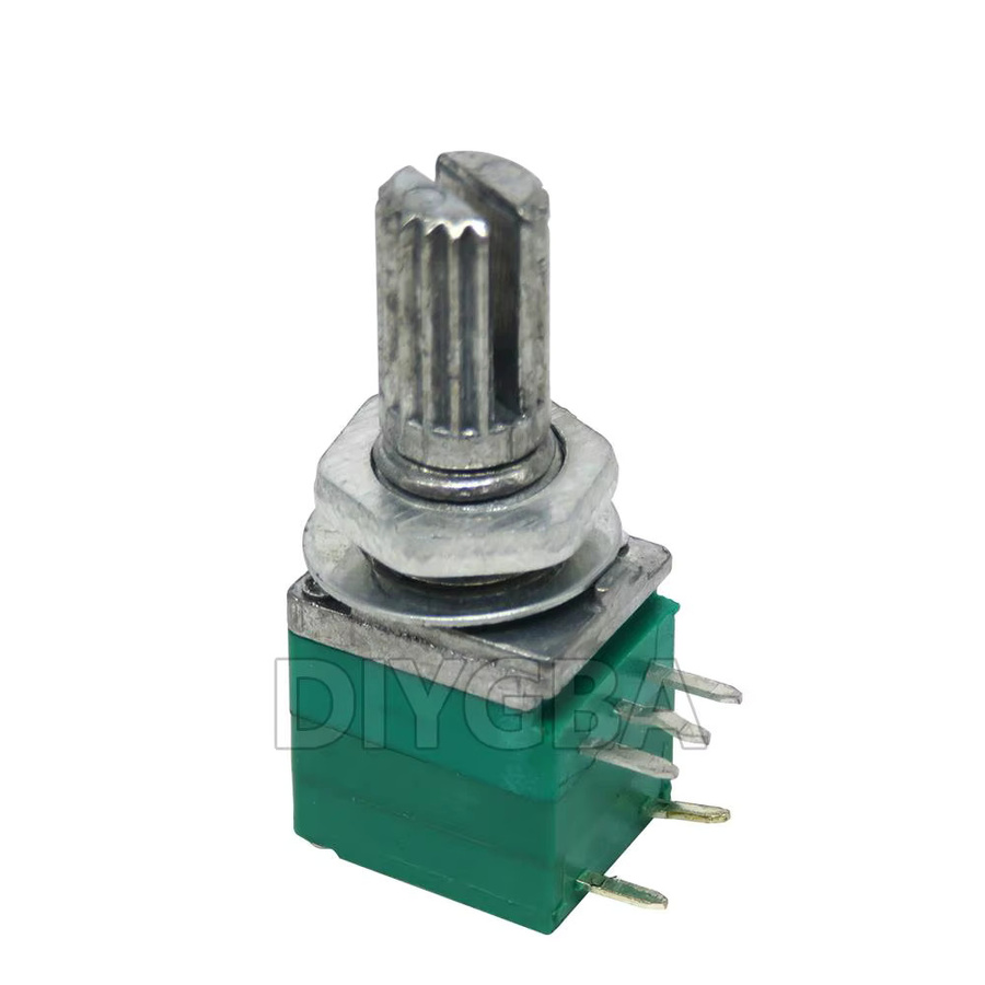 5 Stück Potentiometer RV097NS mit Schalter, 5-Pin, 15mm Welle, Farbe: Grün, DIYGBA - Bild 2