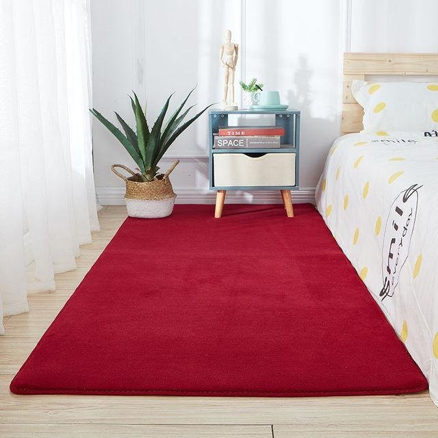 Yiran Furniture Nordic Korallen Samt Teppich in Grün, weicher Plüschteppich für Wohnzimmer, Schlafzimmer und Kinderzimmer, B/T: 80 x 160 cm - Bild 1