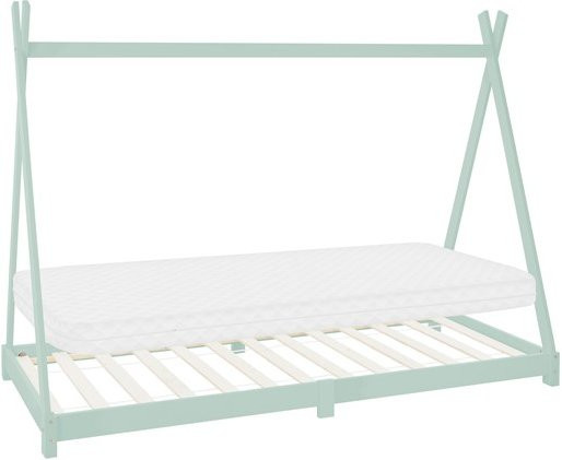 ML-Design Kinderbett Tipi aus Kiefernholz in Mint mit Matratze und Lattenrost B/T/H: 90 x 200 x 157 cm - Bild 1