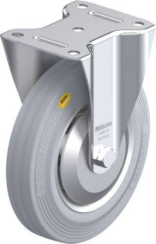 Blickle Bockrolle B-RD 200K-VLI-FA in Grau mit Stahlgehäuse und 200 mm Rad-Durchmesser für eine Tragfähigkeit von max. 350 kg - Bild 1