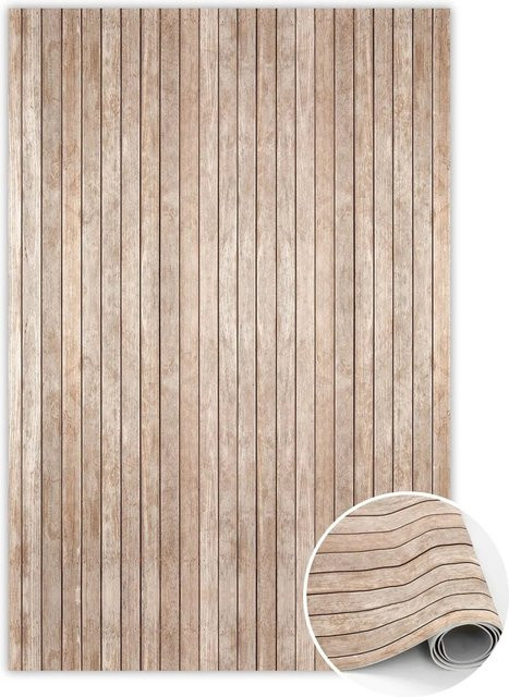 Tulup Teppich Gestreift in Braun, Rechteckiger PVC Bodenbelag, B/T: 100 x 150 cm - Bild 1