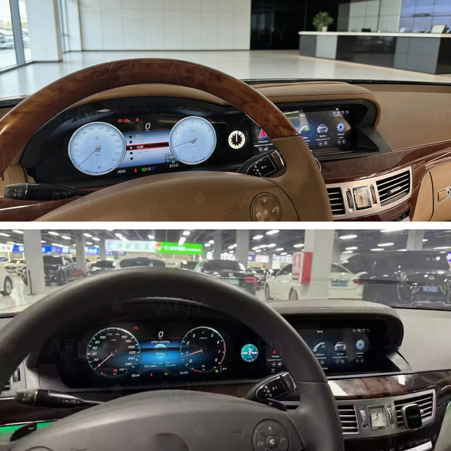 YANFU Digitales Kombiinstrument für Mercedes Benz S W221 2006-2013 mit Dual-Screen, Android Auto und Wireless CarPlay, DSP Armaturenbrett Head Unit - Bild 1