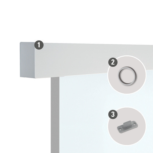 NOVADOORS Schiebetürsystem NOVA 406 PREMIUM in Silber, Breite: 190 cm, Höhe: 11 cm - Bild 1