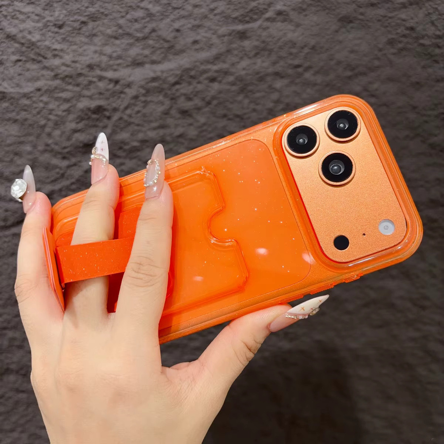 Stoßfeste iPhone Handyhülle mit Kartenhalter und Glitzer-Effekt in Transparent oder Schwarz für iPhone 17 16 15 14 13 Pro Max und 17 Air - Bild 3