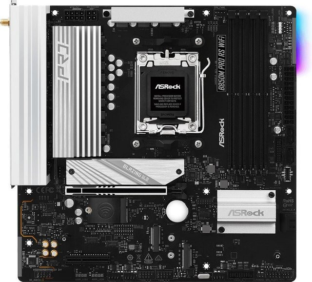 ASRock B850M Pro RS WiFi Mainboard AM5 Micro ATX DDR5 mit WiFi 6E und Bluetooth in Schwarz - Bild 1
