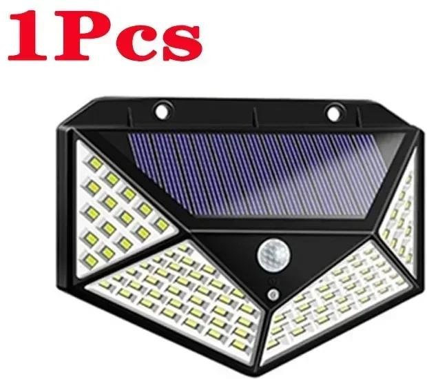 YJMP Super Lighting Solar-Wandleuchte mit 100 LED und Bewegungssensor, Schwarz - Bild 1