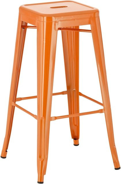 DELUKE Barhocker DOLAN aus Metall in Orange, B/T/H: 43 x 43 x 76 cm - Bild 1
