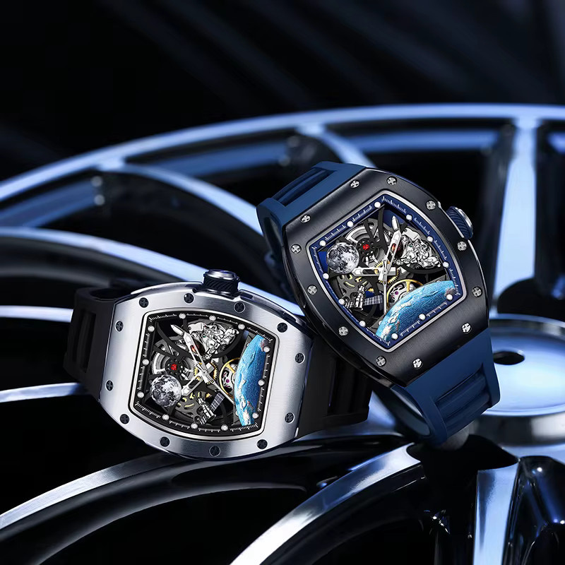 Daniel Gorman Armbanduhr, Automatik, Silber, Silikon, Herren - Bild 3