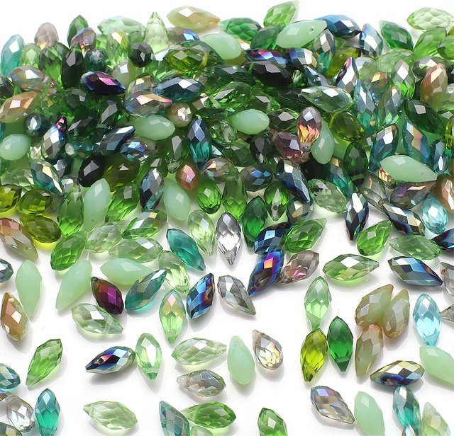 YUANZHIRUN Perlen, Kristallglas, facettiert, tropfenförmig, 6x12mm - Bild 1