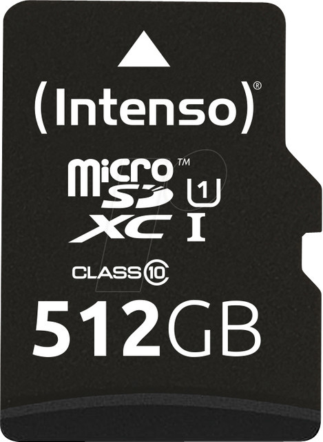 Intenso Premium microSDXC Speicherkarte UHS-I Class 10 512 GB Schwarz mit SD-Adapter - Bild 2