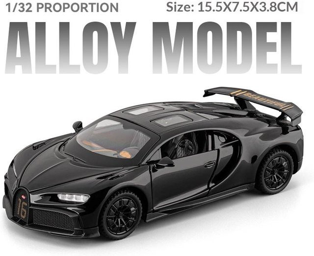 Linyi toy car Bugatti Chiron Rennmodell, 1:32, Metall, ab 14 Jahren - Bild 1