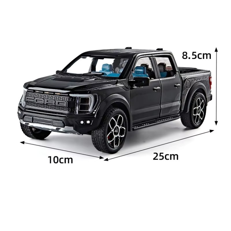 MINI AUTO F150 Pickup Truck, Spielzeugauto-Modell, 1:20, Metall, Blau, mit Licht und Sound - Bild 2