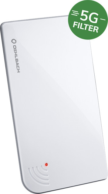Oehlbach Scope Vision 5G Aktive DVB-T2 Flachantenne für den Innenbereich mit 5G Filter, Weiß - Bild 1