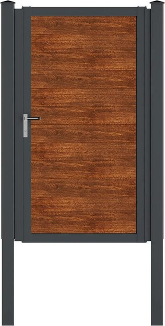 Vidual Gartentor Swing-snap Aluminium in Anthrazit und Brown, B: 100 cm, H: 175 cm - Bild 1
