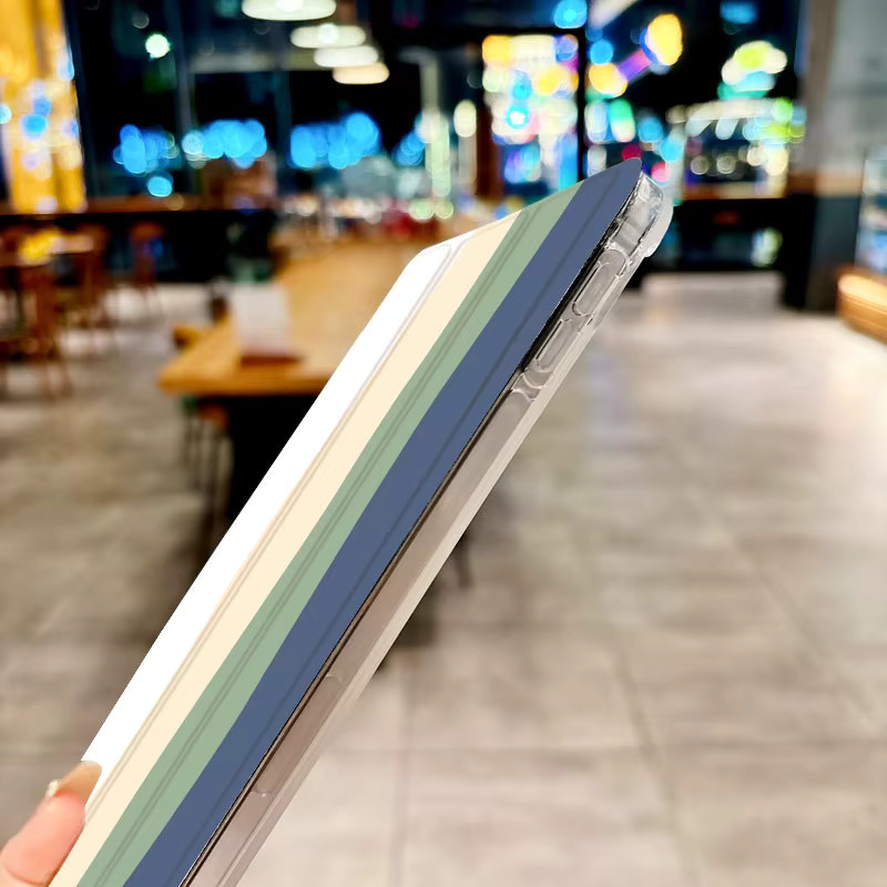 Tablet-Hülle mit mehrfarbigen Wellenmustern für iPad Pro 10/11 Zoll und iPad Air (3., 4., 5. Generation) in Transparent/Multicolour - Bild 2
