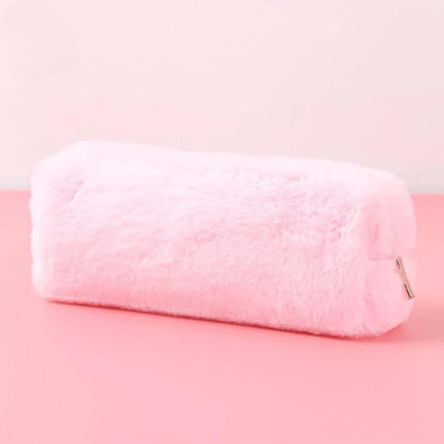 XYNN Kawaii Plüsch Federmäppchen in Rosa mit großer Kapazität als Stiftbox und Kosmetiktasche - Bild 1