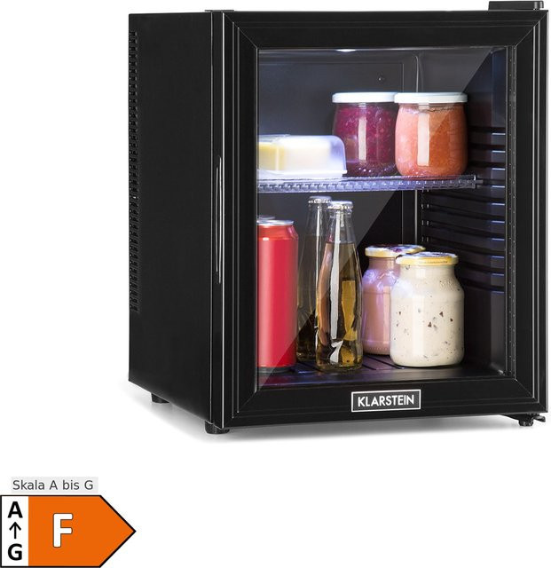 Klarstein Brooklyn 30 Mini-Kühlschrank mit Glastür und LED-Innenbeleuchtung, Schwarz, 32 Liter - Bild 1
