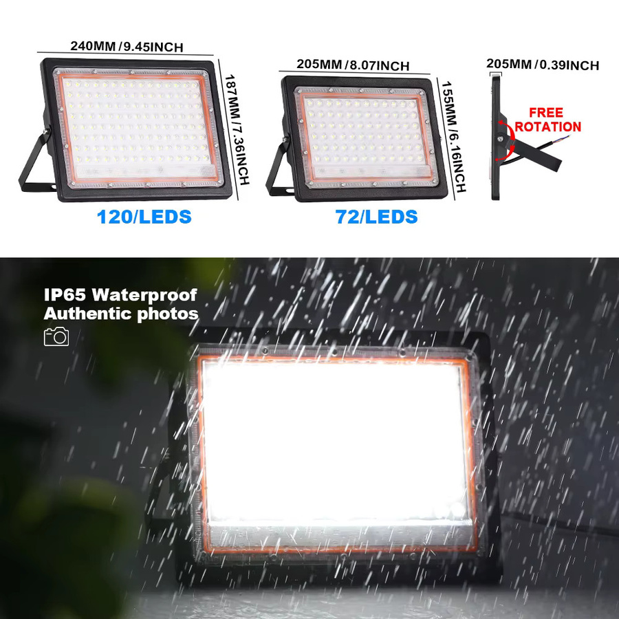YNL LED-Flutlicht IP65 Wasserdicht mit 120 LEDs in Schwarz - Bild 2