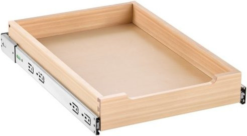 VEVOR Ausziehbarer Schrank-Organizer aus Holz in Braun mit Soft-Close-Mechanismus für Küche und Badezimmer, B/T/H: 35,6 x 53,3 x 7,6 cm - Bild 1