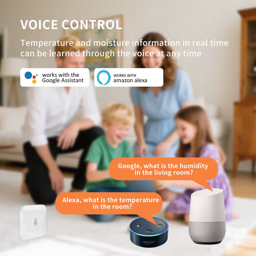 LINCUKOO Zigbee Kabelloser Intelligenter Sensor Weiß Kompakter Temperatur- und Feuchtigkeitsmonitor Kompatibel mit Alexa und Google Home Assistant - Bild 4